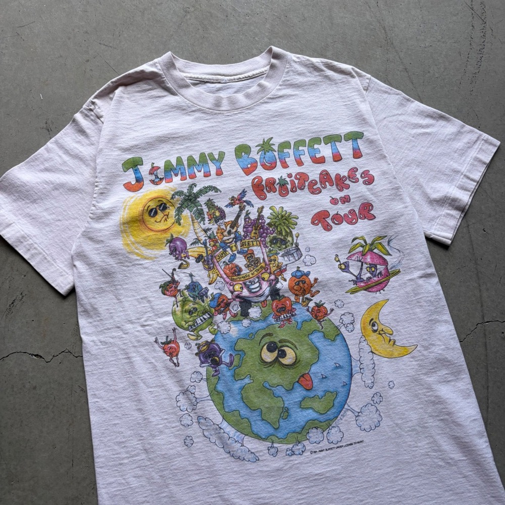 Vintage 1994 Jimmy Buffett Fruitcakes on Tour T-Shirt White Large 90s